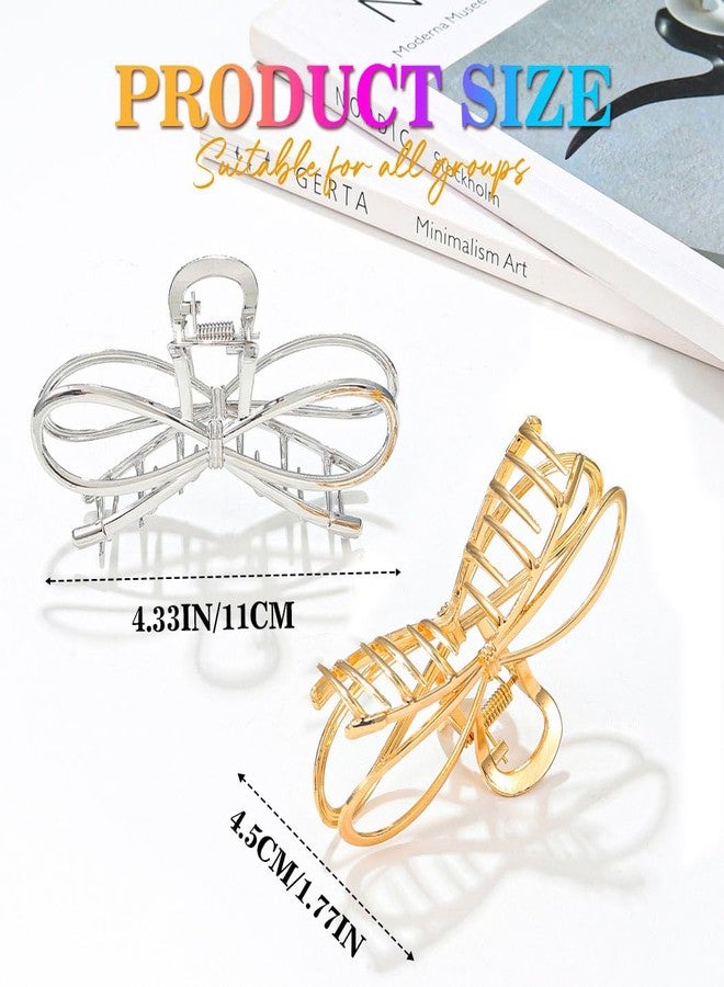 CAKURE Bow Claw Clip Gold Bow Hair Clips Hair Accessories for Women (Pack of 2) - Image 2